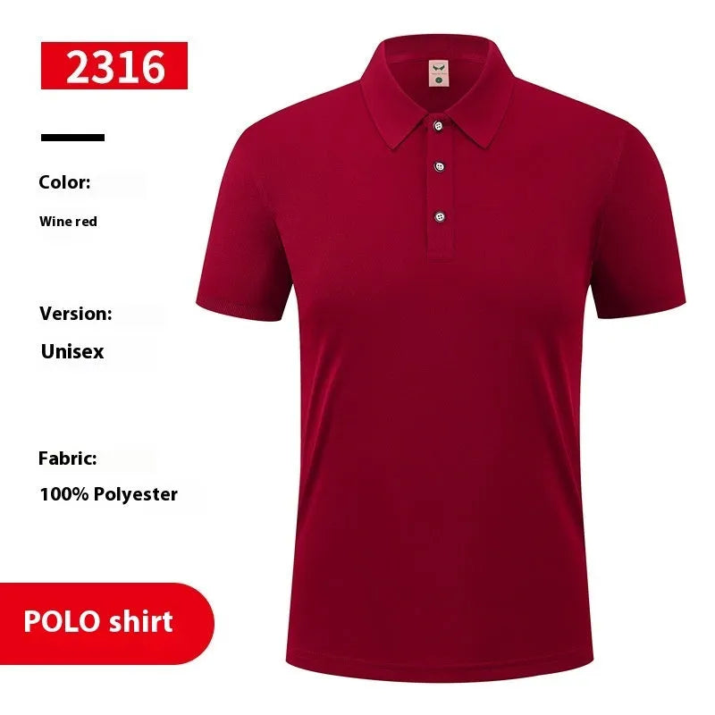 Ice silk polo shirt short sleeve with advertising space in multiple colour options