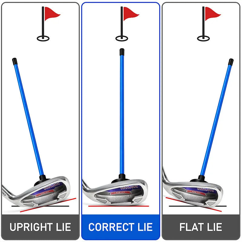Aluminium alloy magnetic baseball bar golf swing alignment training tool in red and blue.