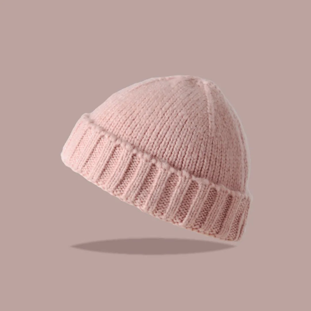 American knitted beanie hat for women in acrylic fibre dome crown style elastic 56-59cm twelve colours retro