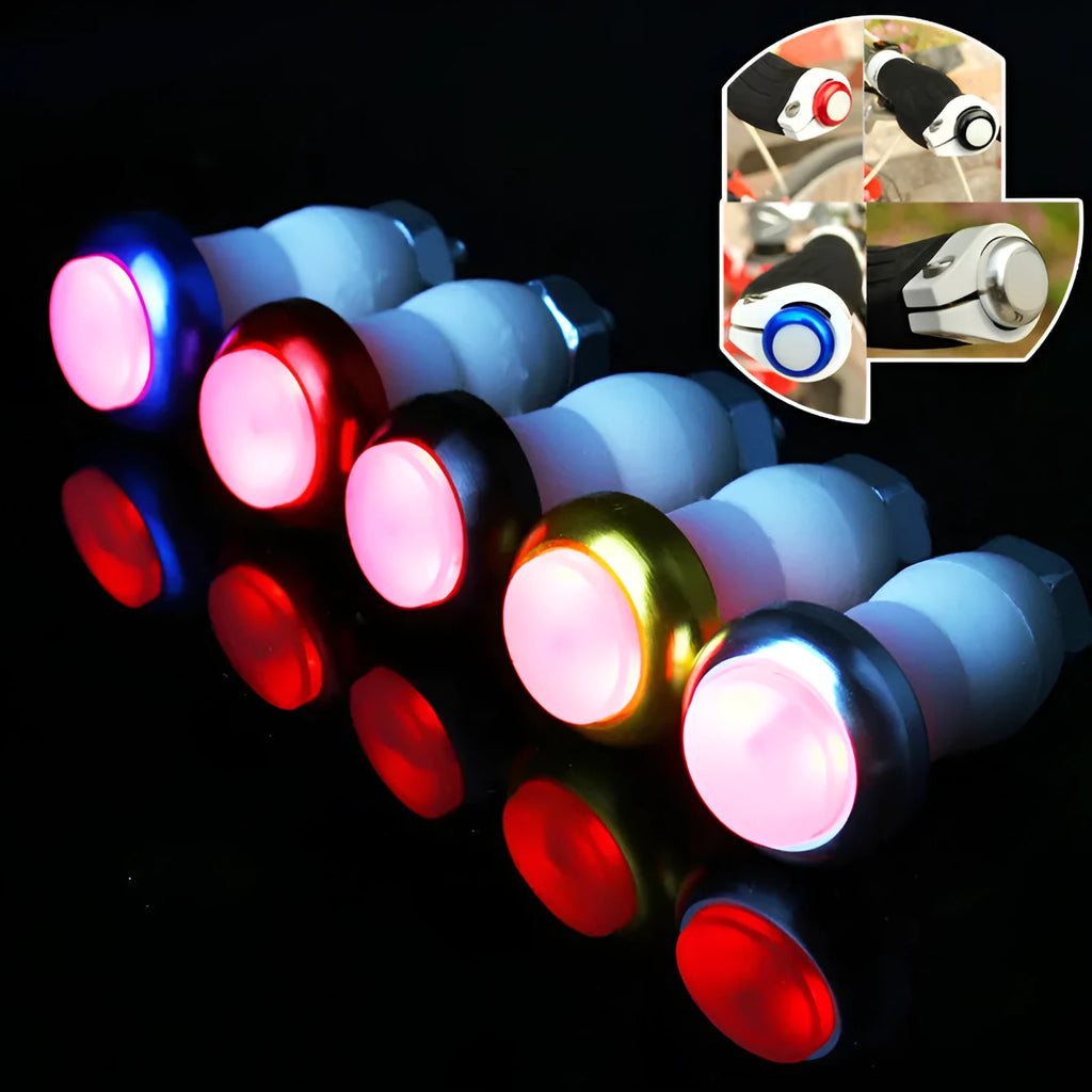 Aluminium alloy bicycle handle blocking light in black, red, blue, silver or gold with white rubber lampshade