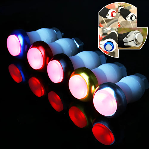Aluminium alloy bicycle handle blocking light in black, red, blue, silver or gold with white rubber lampshade