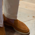 British handmade men's leather loafers in various colours with TPR sole
