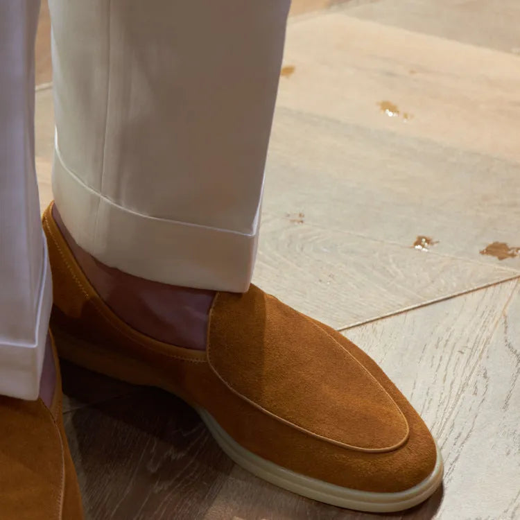 British handmade men's leather loafers in various colours with TPR sole