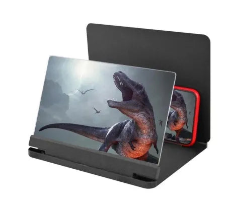 9 inch phone screen amplifier with plexiglass lens, fiberboard frame and phone holder in white or black