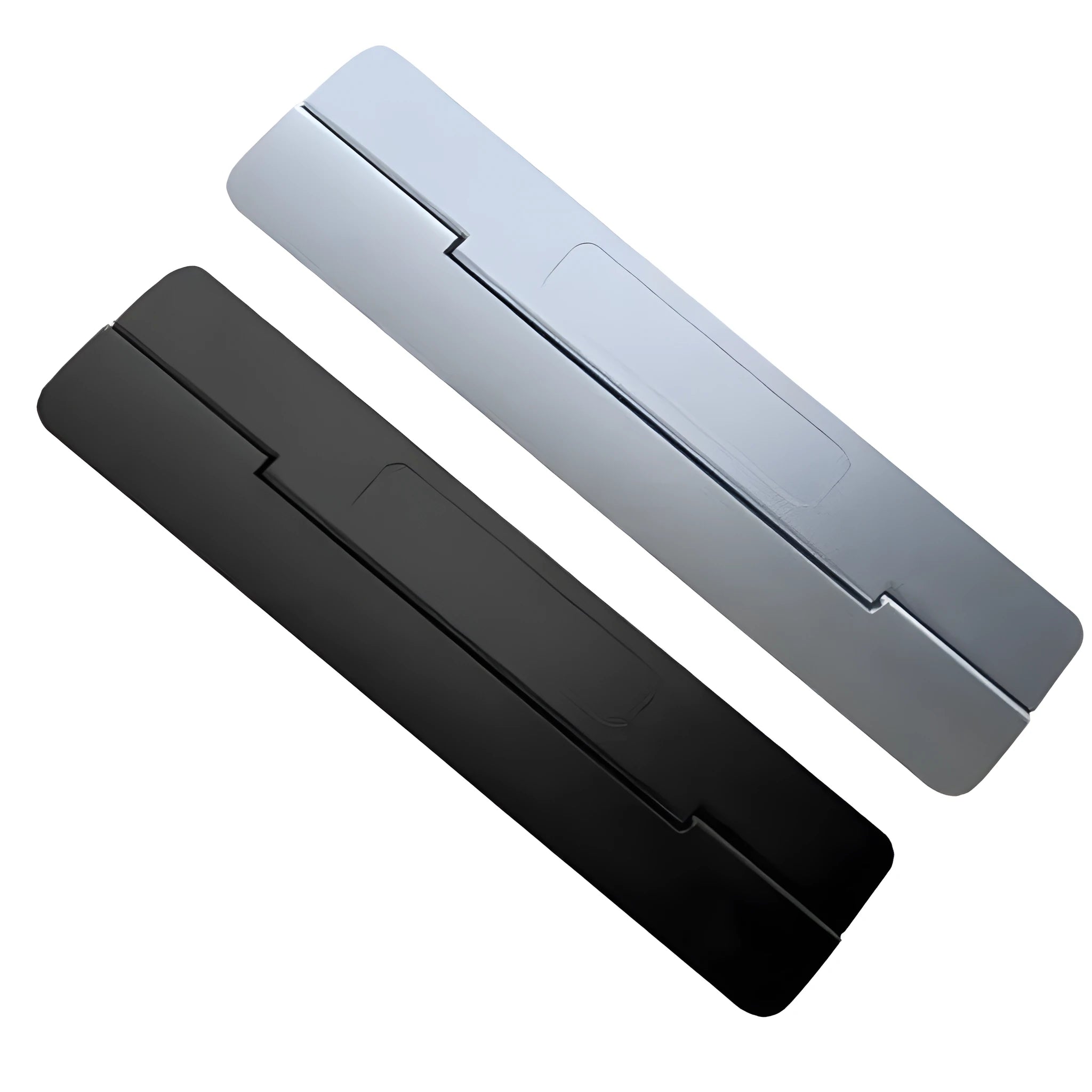 Portable folding notebook cooling bracket in black plastic, measuring 23 x 60.4 cm