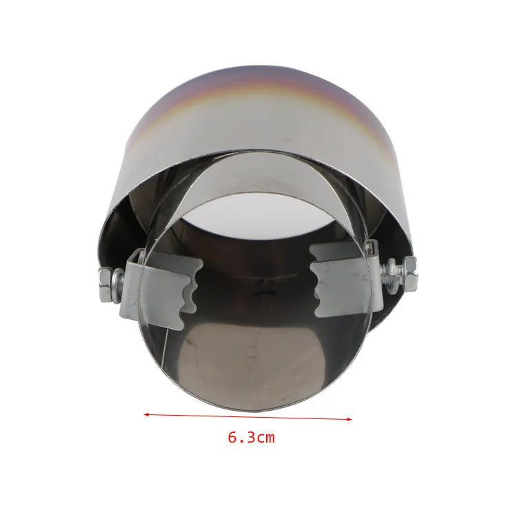 Stainless steel car exhaust tailpipe in baked blue, bright silver or colourful finish options