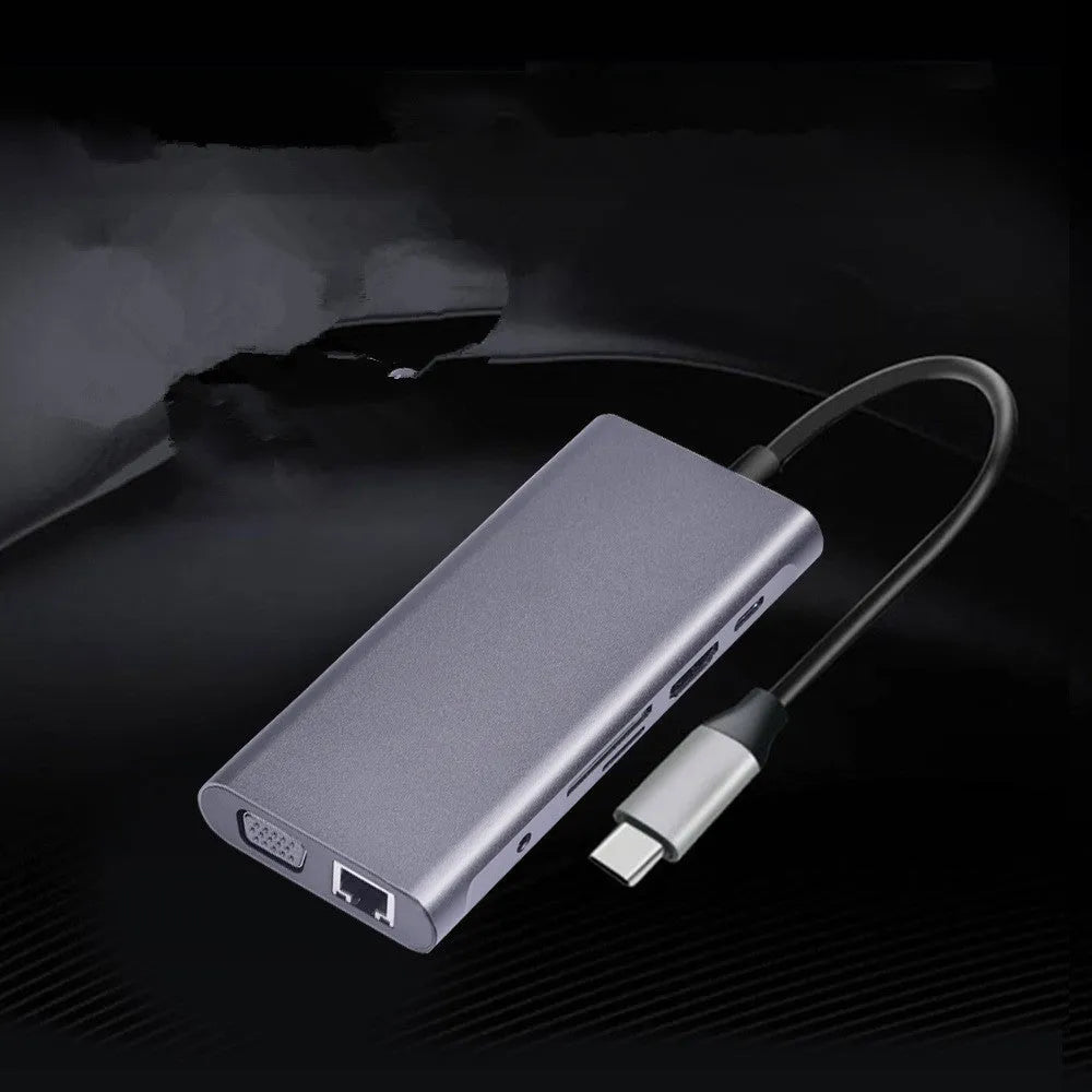 10-in-1 USB-C docking hub power bank compatible with Apple MacBook and iPhone