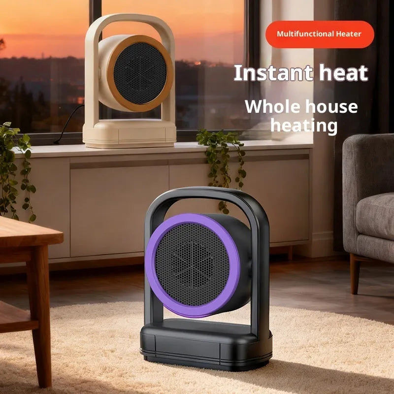 Beige or dark gray desk heater, 500W, shaking head, 215mm x 126mm x 300mm, for rooms under 10 sq m