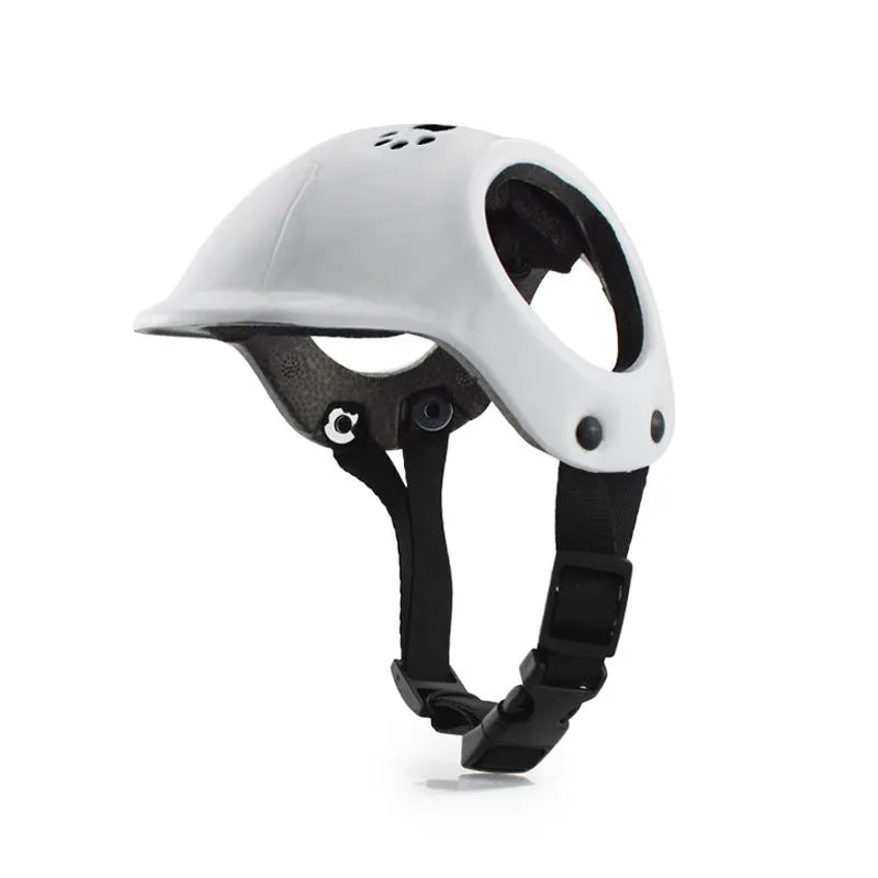 Plastic cycling helmet for small and medium dogs in black, white or pink