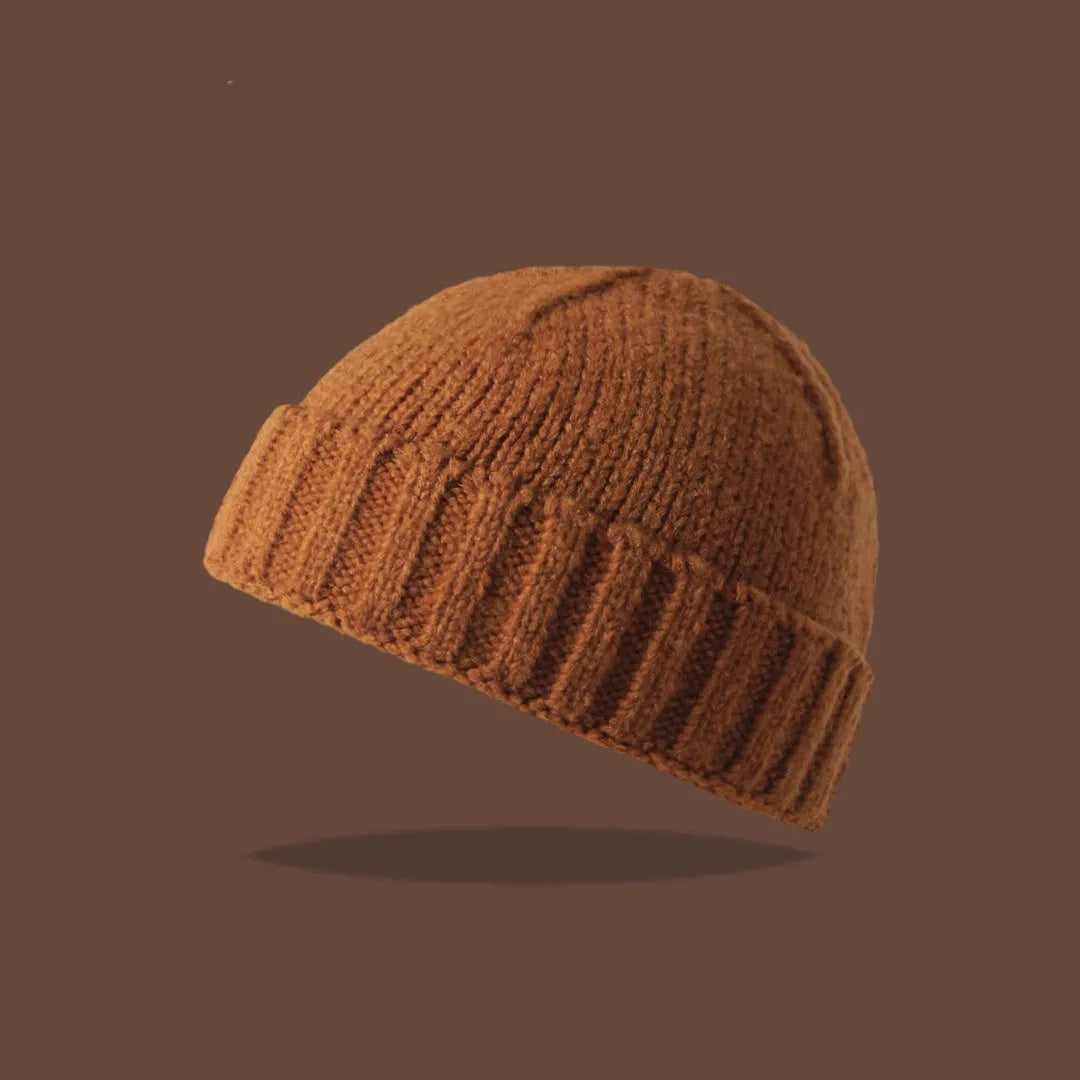 American knitted beanie hat for women in acrylic fibre dome crown style elastic 56-59cm twelve colours retro