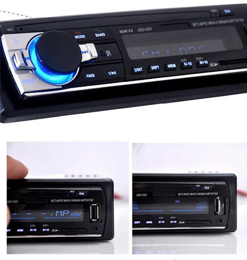 JSD-520 Bluetooth car stereo FM radio MP3 player with USB SD aux and remote control