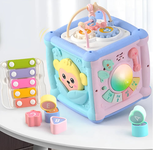 Building blocks cube drum baby early education toy with music and sound 15.5cm plastic toddlers