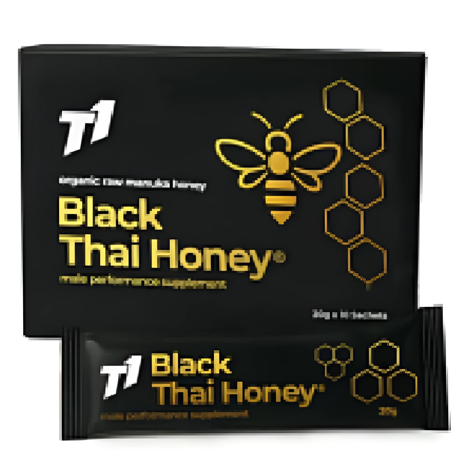 1kg jar of T1 Black Thai Honey with dark, rich honey visible through glass