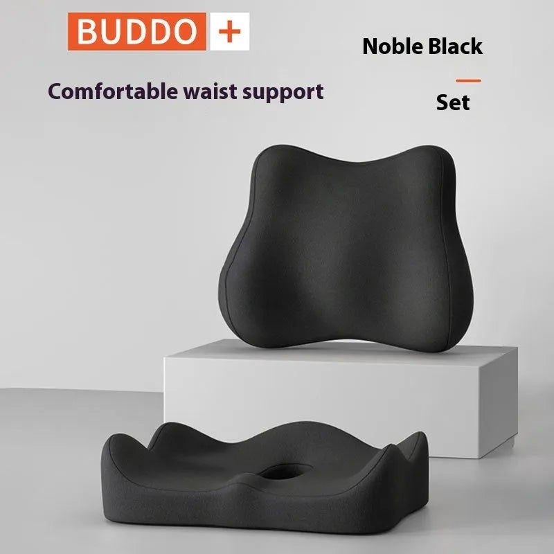 Memory foam seat cushion for office chairs in a grey colour option.