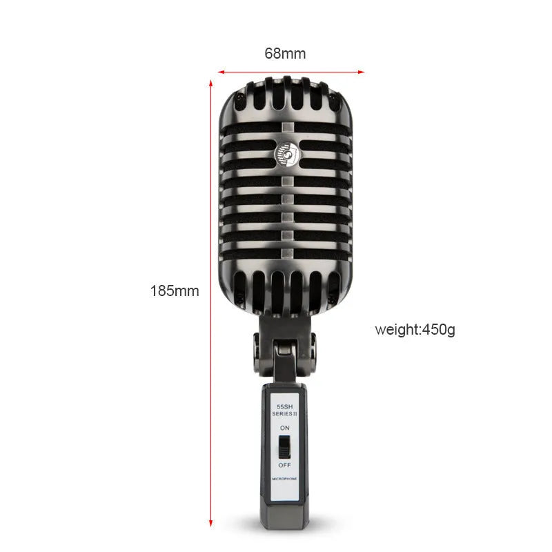 Professional retro-style condenser microphone in FG2 colour with a cardioid grille, shown with its included USB cable.