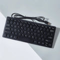 USB wired mini keyboard in black, white, pink, or blue colours with compact 280mm design