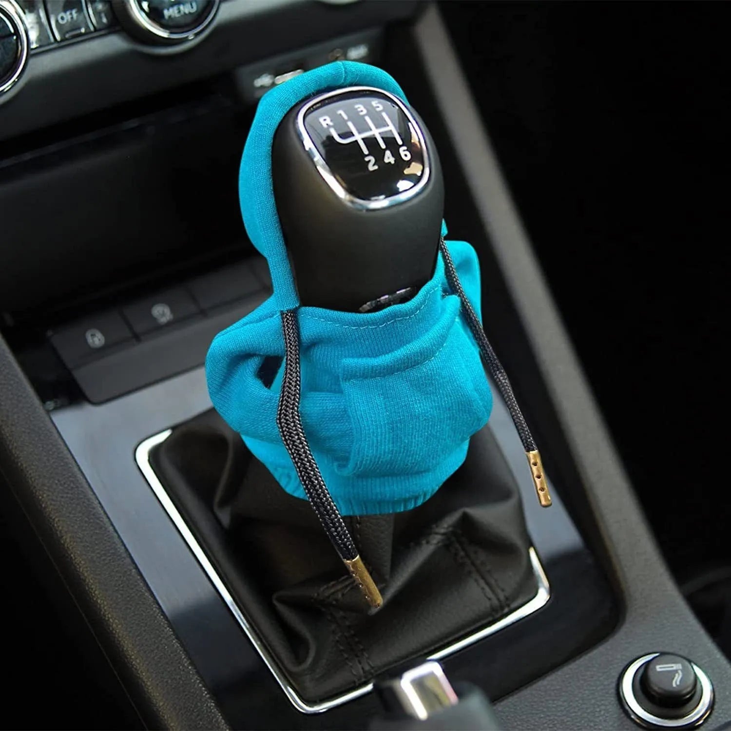 Cloth gear shift knob hoodie cover in various colours for manual and automatic cars