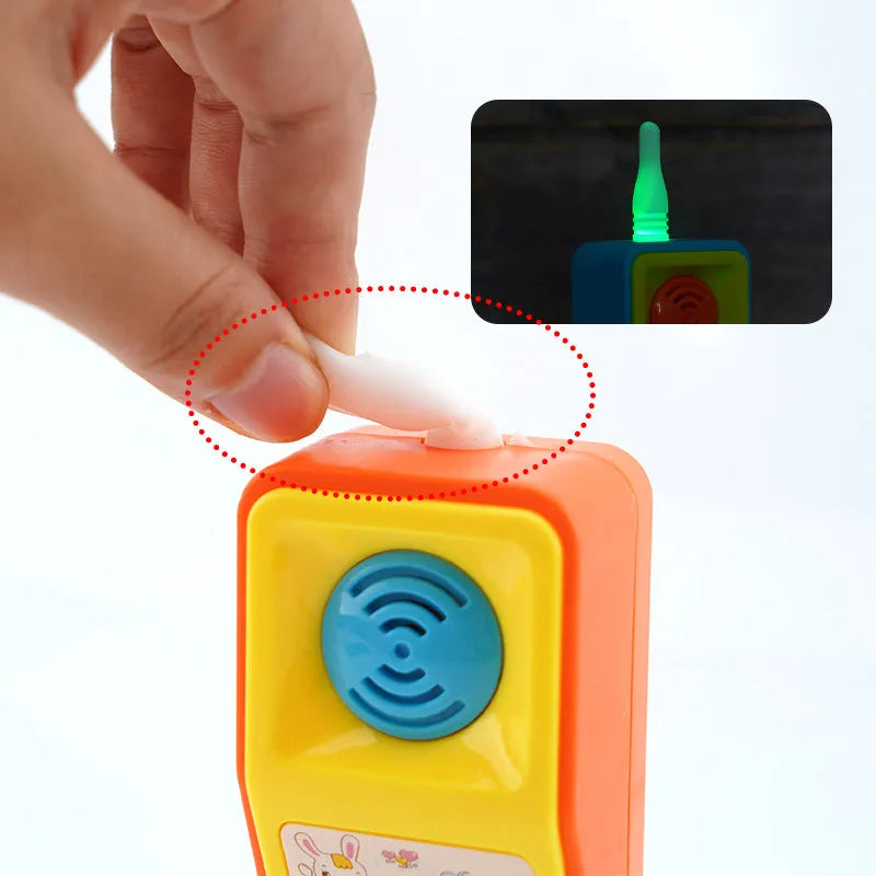 A children's electric educational toy with sound and light features, shown as a cartoon animal.