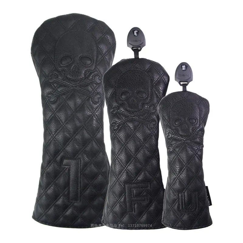A black waterproof PU protective cover for a golf wooden pole.