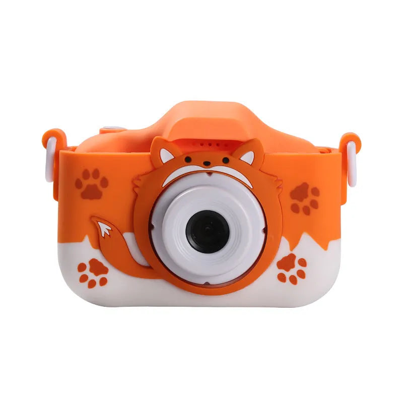 HD children's digital camera in blue or orange with photo sticker and filter functions
