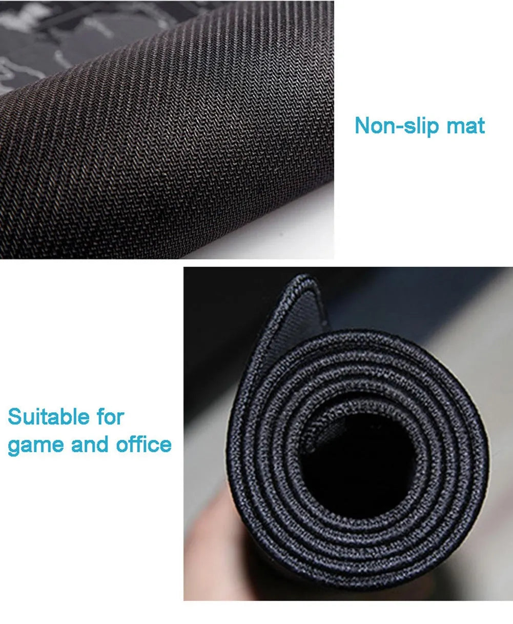 Large custom cartoon design mouse pad for keyboard and mouse on a desk