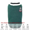 College style winter cat clothing in blue duck colour showing size options for cats 1-9.5kg