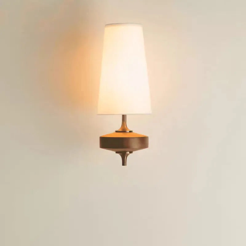 French retro bedside corridor light with red lampshade and single head configuration