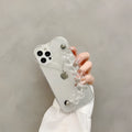Transparent iPhone case with love bracelet chain design for Apple models 7 through 13 Pro Max