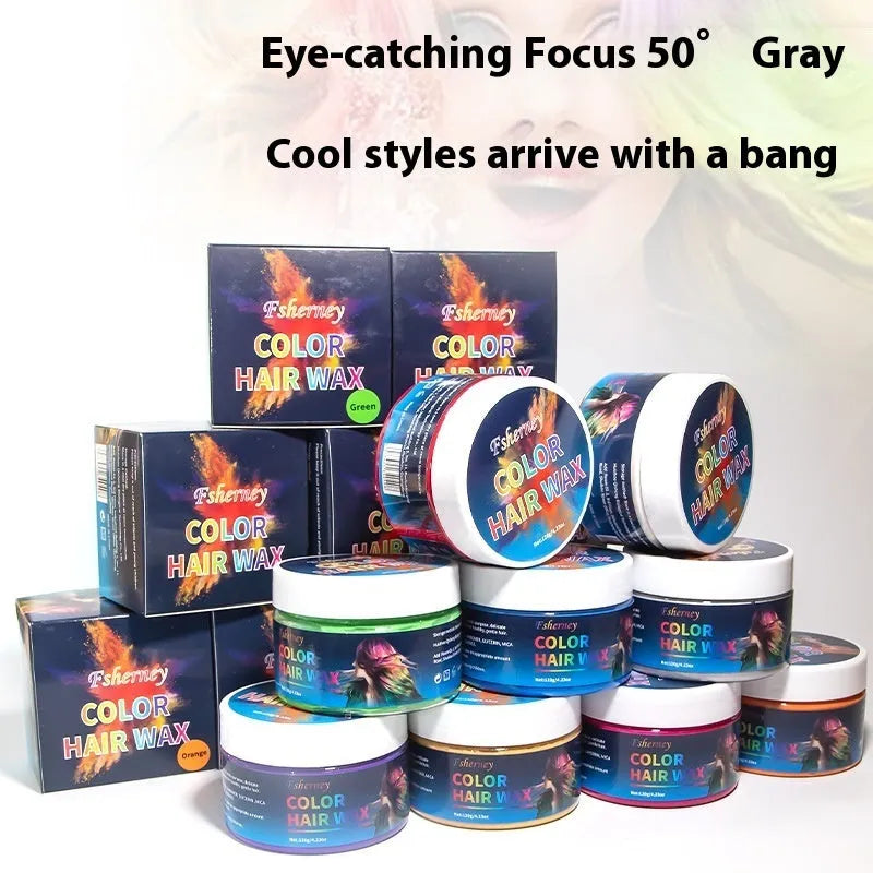 120g tub of hair styling clay hair dye in one of nine colour options