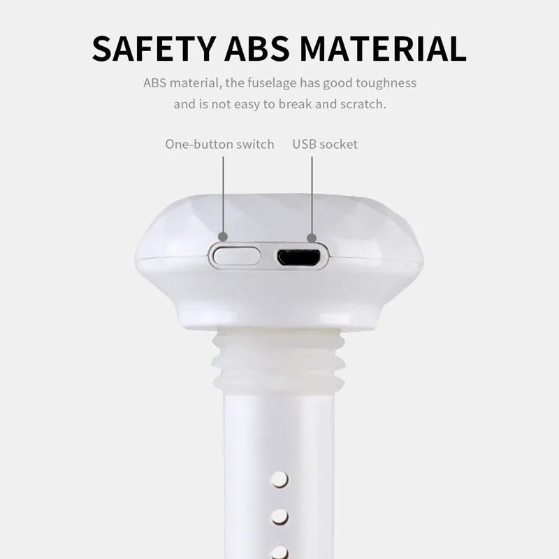 Donut mini humidifier USB car sprayer 54mm x 220mm in ABS and silicone, shown in Beige Elk, Pink Elk, or White