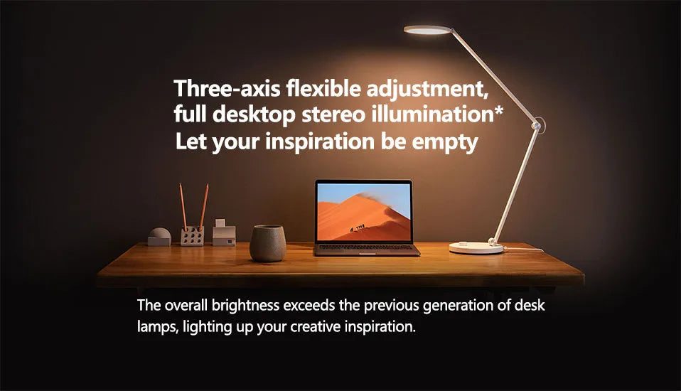 ProLED folding smart desk lamp with adjustable colour temperature on a bedroom desk