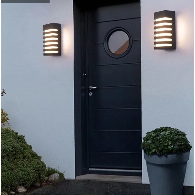 Modern minimalist outdoor wall lamp with aluminium alloy shell for garden or patio mounting