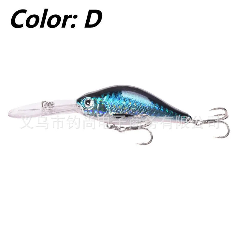 Little Fat Man deep diving minnow fishing lure with long lip, showing colour options.