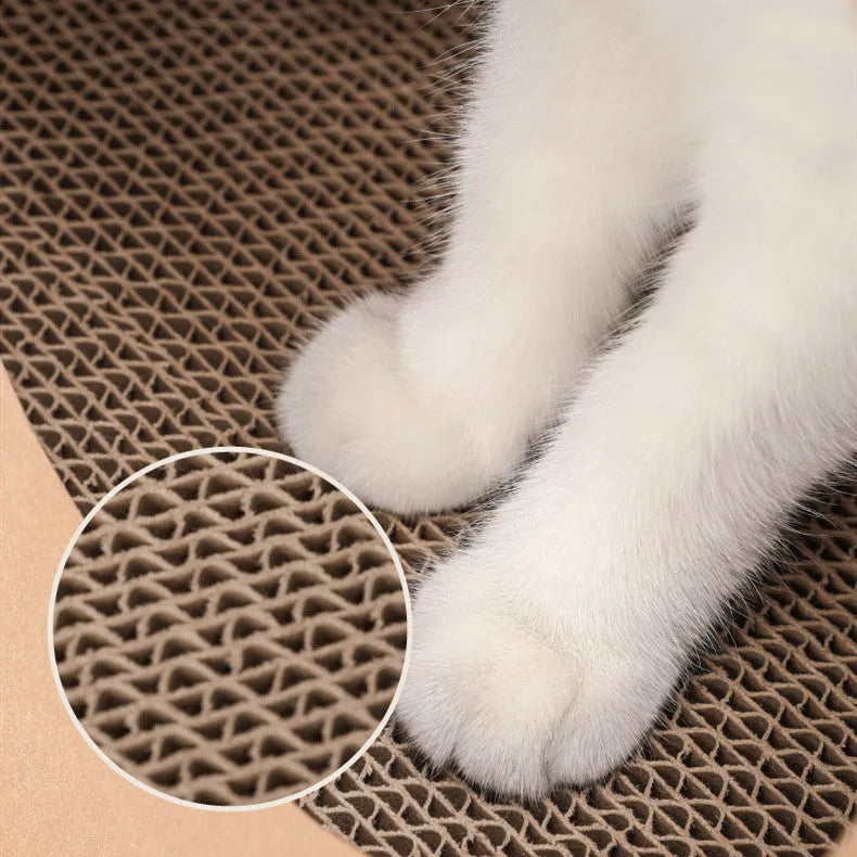 Brown washable kraft paper bag cat nest with integrated corrugated paper scratching board