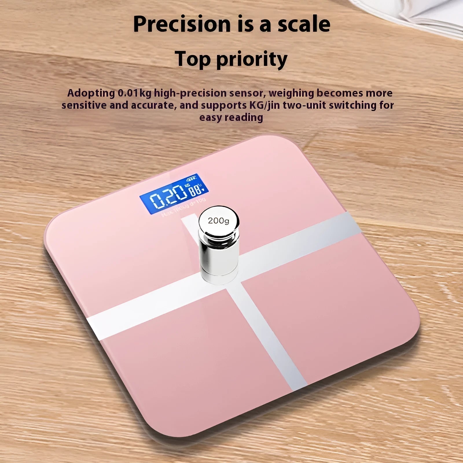 Household weighing scale in 26cm size with multiple colour and power options