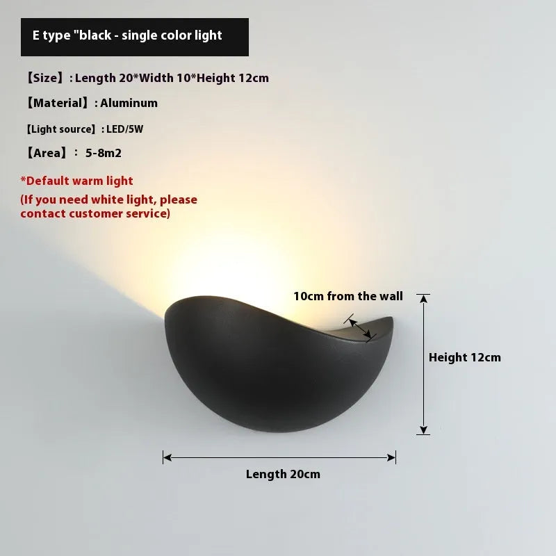 Black or white aluminium alloy waterproof IP65 LED lamp for courtyard or bedside.