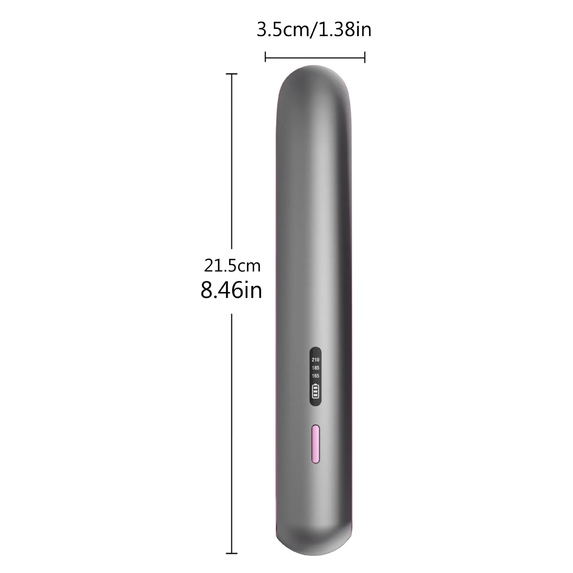 Moon shadow grey wireless small hair straightener with tourmaline ceramic plates