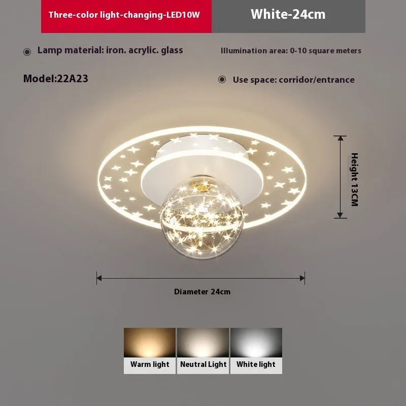 Modern simplicity style corridor ceiling lamp in gold, black or white finish with LED lighting