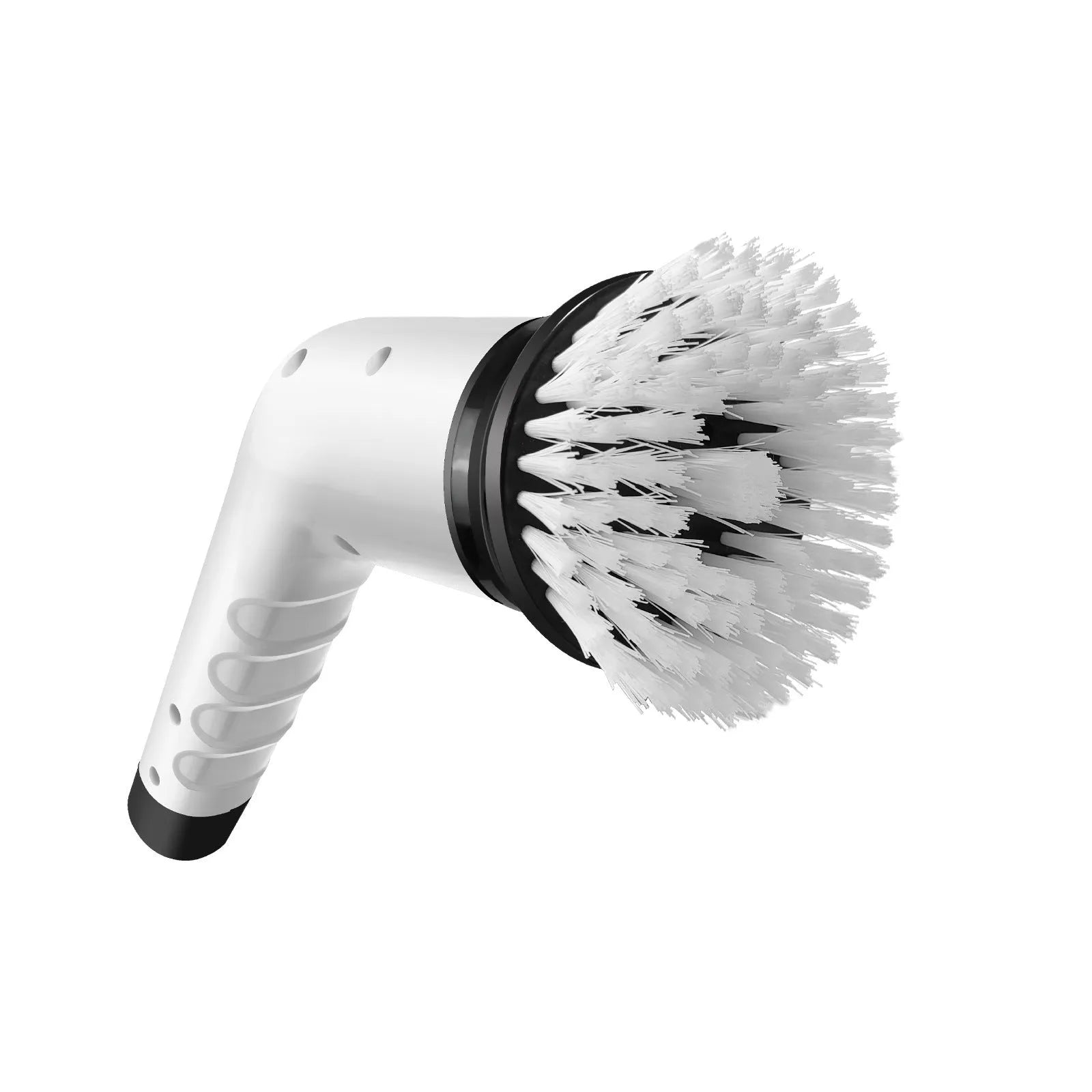 White lithium rechargeable handheld cleaning ball with cleaning brush attachment