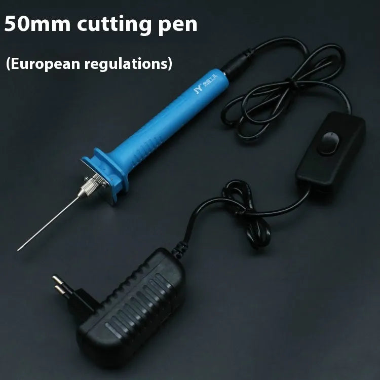 Blue electric heating cutter pen with plastic handle for foam and pearl cotton cutting