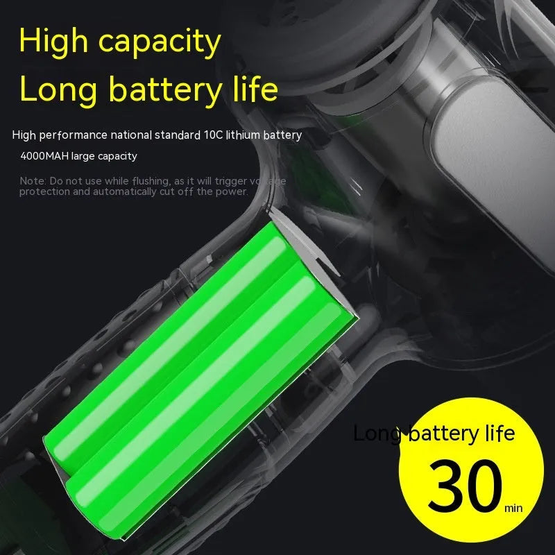 Handheld car vacuum cleaner with nozzle attachments in black, white, or grey colours