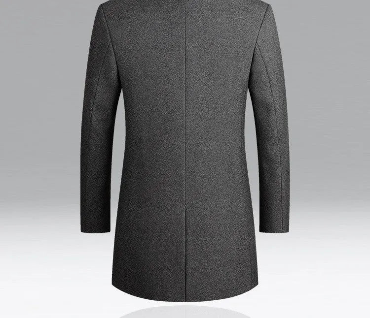 Men's thickened cotton coat in black, grey, dark red or navy blue, sizes M to XXXXL