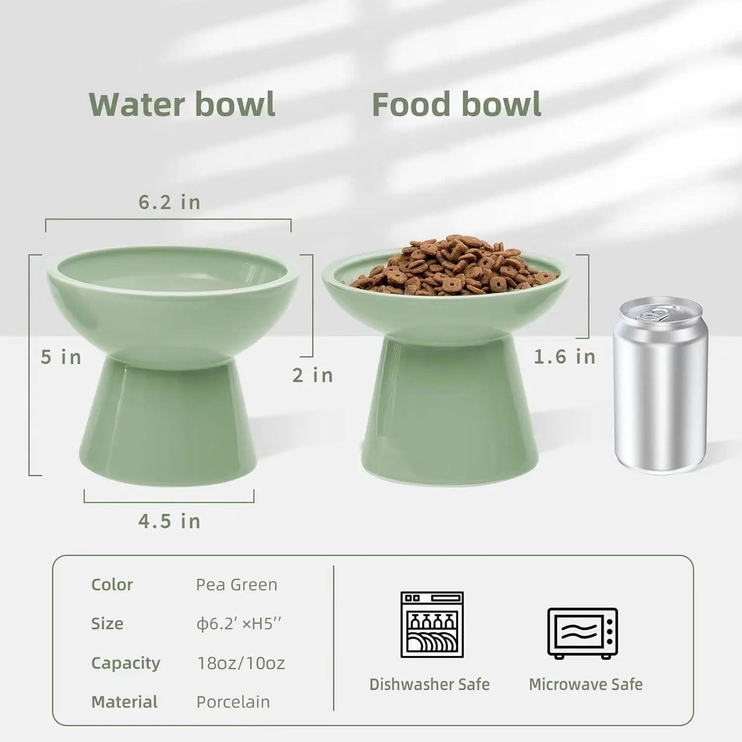 Ceramic elevated cat food bowl in blue colour with wide shallow design and raised base