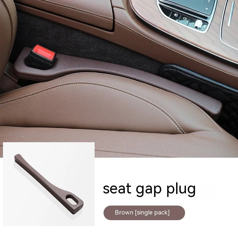 Polyurethane car seat gap strips in black brown red beige colours preventing items falling between seats