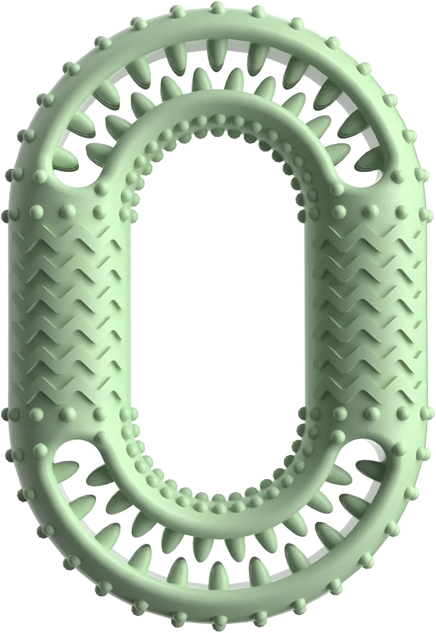 Blue resistant O-ring shaped dog chew toy for aggressive chewers on white background