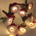 Snowman Christmas LED fairy lights garland in warm white with battery or USB power options