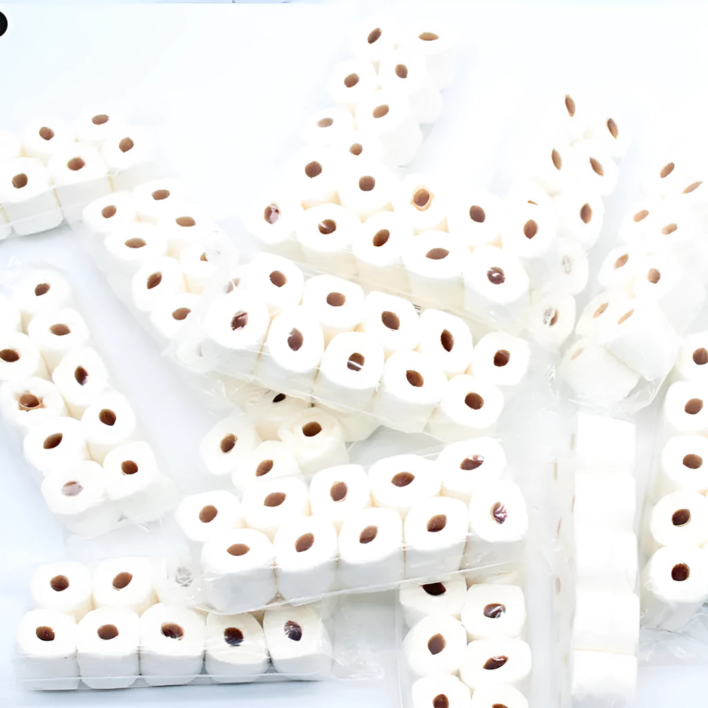 Simulated tissue roll paper model with 30x15x80mm dimensions for children's role-play activities