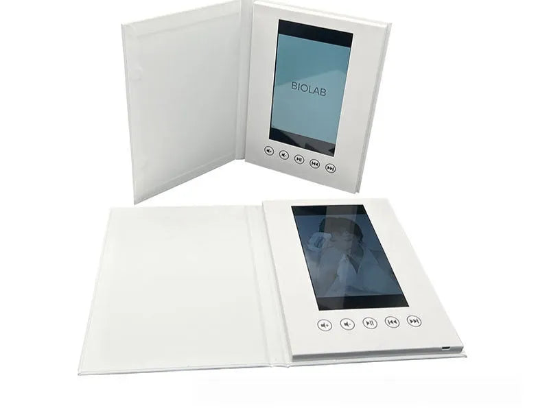 Japanese style blank white hardcover greeting card video book with coated paper and four-colour printing