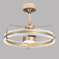 Modern ceiling fan light with remote control and three-colour LED lighting in black or gold finish