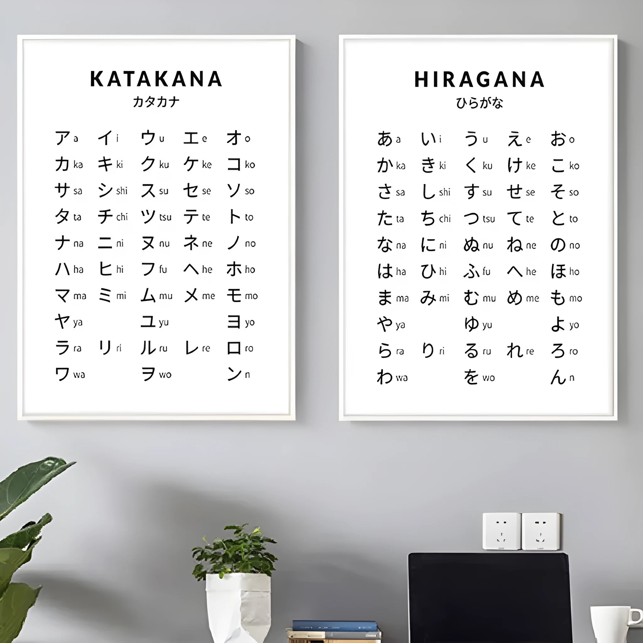 Modern minimalist canvas wall painting shown in multiple size options, available frameless or framed.